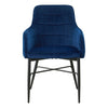 Pair Luxury Blue Velvet Dining Chairs Dining Room Kitchen Chairs Tub Chairs