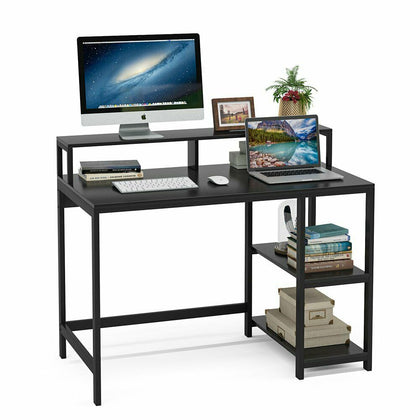 Tribesigns Computer PC Desk Industrial Writing Desk Table with Shelves and Hutch