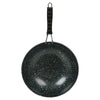 Black Marble Carbon Steel Induction Wok Chinese Non Stick Frying Pan 30cm 12"