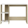 Modern Small Writing Table PC Laptop Office Computer Desk Shelves Shelf Storage