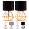 Pair OF Table Lamp 40cm Modern Bedside Lamps Shade Wire Cage Lounge Light Copper