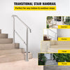 1 to 3 Step Railing Stainless Steel Adjustable Outdoor Stair Handrail Deco