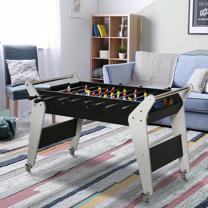 HOMCOM 4.8ft Foosball Gaming Table For Both Indoor Outdoor Game Room Bars