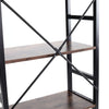 5 Tier Tall Bookshelf Bookcase Rustic Wood Metal Storage Display Shelving Unit
