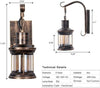 Rustic Oil Rubbed Bronze Vintage Wall Light Industrial Lamp Glass Metal Cafe