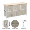 Bedside Storage Drawers Fabric Metal Frame Bedroom Nightstand 5-Drawer Dresser