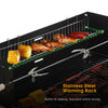 Charcoal Grill Rectangular BBQ Barbecue Steel Outdoor Patio Garden Wheels