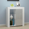 Modern Sideboard Cabinet Cupboard High Gloss 1 2 Doors Storage with LED Light