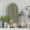 Rustic Look Window Style Home Garden Arched Wall Mirror In/Outdoor Patio Decor