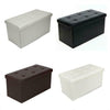 2 Seater Leather Storage Ottoman Foldable Seat Stool Bench Chest Toy Box 4 Color