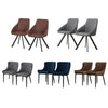 2X Brown/Grey Faux leather/Velvet Dining Chairs Set Kitchen Dining Room Chairs