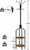 Wooden Coat Stand Hat Umbrella Floor Standing Rack Clothes Hanger Hooks
