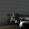 Rustic Washed Panel 3D Effect Wood Arthouse Wallpaper Dark Grey 909600