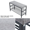 Metal Shoe Rack Bench Shoe Storage Cabinet Organizer Stand Grey Seat Cushion