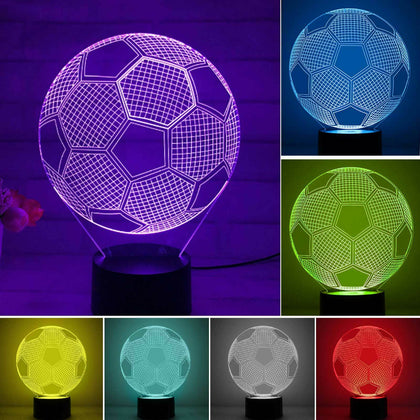 3D LED Night Light Football Table Lamp Kids Gift Colour Changing Home Decor