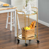 Industrial Drinks Trolley Glass & Metal Cart Vintage Serving Shelf Kitchen Table