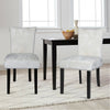 2PCS Crushed Velvet White Dining Chairs with Knocker/Ring Back Kitchen Furniture