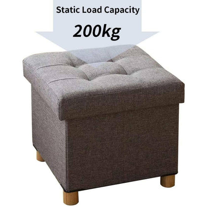 Fabric Foot Rest Stool Storage Space Box Chair Cube Footstool Pouf Bench 4 Legs