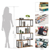 Mondeer 4 Tier S Shape Bookcase Bookshelf Storage Rack Metal Frame Display Stand