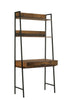 Abbey Rustic Retro Ladder Bookcase Desk Shelving Shelf Unit 3 Tier Drawer