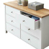6 Drawer Bedroom Cabinet Chest of Drawers White and Oak