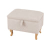 Fabric Storage Stool Ottoman Living Room Footstool With Square/Queen Anne Legs