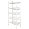 5 Tiers Metal Kitchen Trolley Cart Salon Beauty SPA Storage Shelf Rolling Wheels