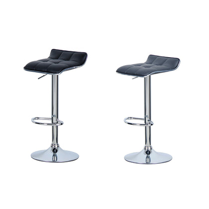 2x Bar Stools Faux Leather Swivel Kitchen Breakfast Chair Pub Gas Lift Bar Stool