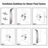 5 In1 Shower Column Tower Panel With Twin Heads Curved Design High-end Waterfall