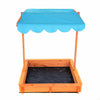 NEW! Childrens Wooden Garden Sand Pit with Adjustable Canopy Sun Shade