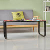Black Rainbow Coffee Table Tempered Glass Top Side Table Modern Glossy Room NEW