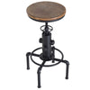 Bar stool Swivel Chair Dining Wooden Top Adjustable W/Footrest Pine Wood Steel