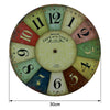 Chic Wooden Large Retro Paris Multicoloured Vintage Style Giant Wall Clock 30CM