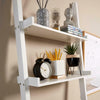 White 3 Tier Ladder Desk Unit Home Office Shelving Storage with Stool Included
