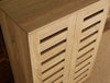 2 Door Oak Wooden Shoe Storage Cabinet Rack Stand Cupboard Slatted Doors