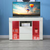 Modern TV Unit Cabinet Stand High Gloss Doors Matt Body with LED Lights Corner