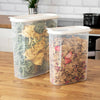 2 Clear Plastic Cereal Storage Container Click Open Lid Pasta Rice Dry 2.4L 4L
