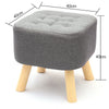 Linen Fabric Padded Stool Bench Footstool Pouffe Living Room Bedroom Footrest