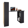 Black Desk Table and Bookshelf for Home Office - Piranha Furniture Labrinth