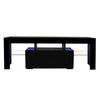 TV Unit Cabinet Stand Modern Storage LED Light Media Entertainment Holder Black