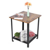 Wrought Iron Side Table Coffee End Table with Storage Shelf Bedroom Living Room