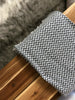 Luxury 100% Cotton Charcoal Grey White Herringbone Large Sofa Bed Throw Blanket