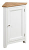 Small Oak Off White Painted Corner Storage Cupboard | Wooden Hallway Cabinet