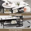 Set of 2 Coffee Nesting Table Set Detachable 2-Tier Sofa Side Table Faux Marble