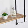 2 Tier Wood Shelves Wall Mounted Floating Shelf Metal Hanging Storage Rack Unit