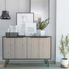 Sideboard or TV Stand 4 Door Wide Storage Cabinet Cupboard Grey Oak Seconds