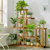 Upgrade Wooden Flower Pot Plant Stand Outdoor Indoor 6 Tier Rack Bonsai Display