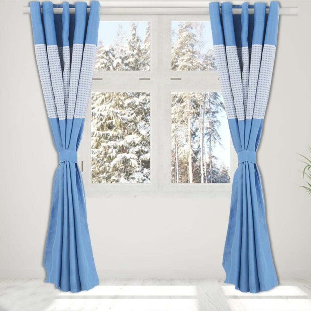 Thermal Pencil Pleat Blackout Tape Top Pair of Curtains Ready Made