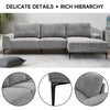 Modern Grey L-Shaped Corner Sofa 2 Seater Armchair Couch With Footstool Relaxing