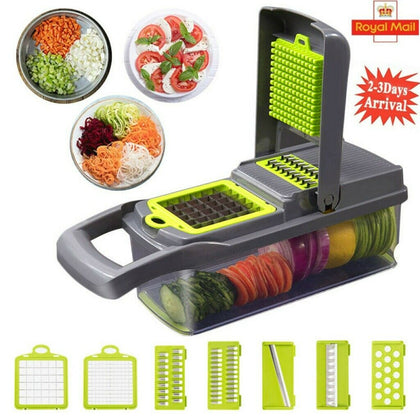 9 In 1 Food Vegetable Fruit Peeler Cutter Slicer Dicer Chopper Kitchen Gadget UK